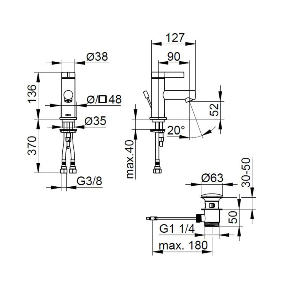 Miscelatore Monocomando Lavabo Design Classico Ottone Cromato - Artemisia Viadurini