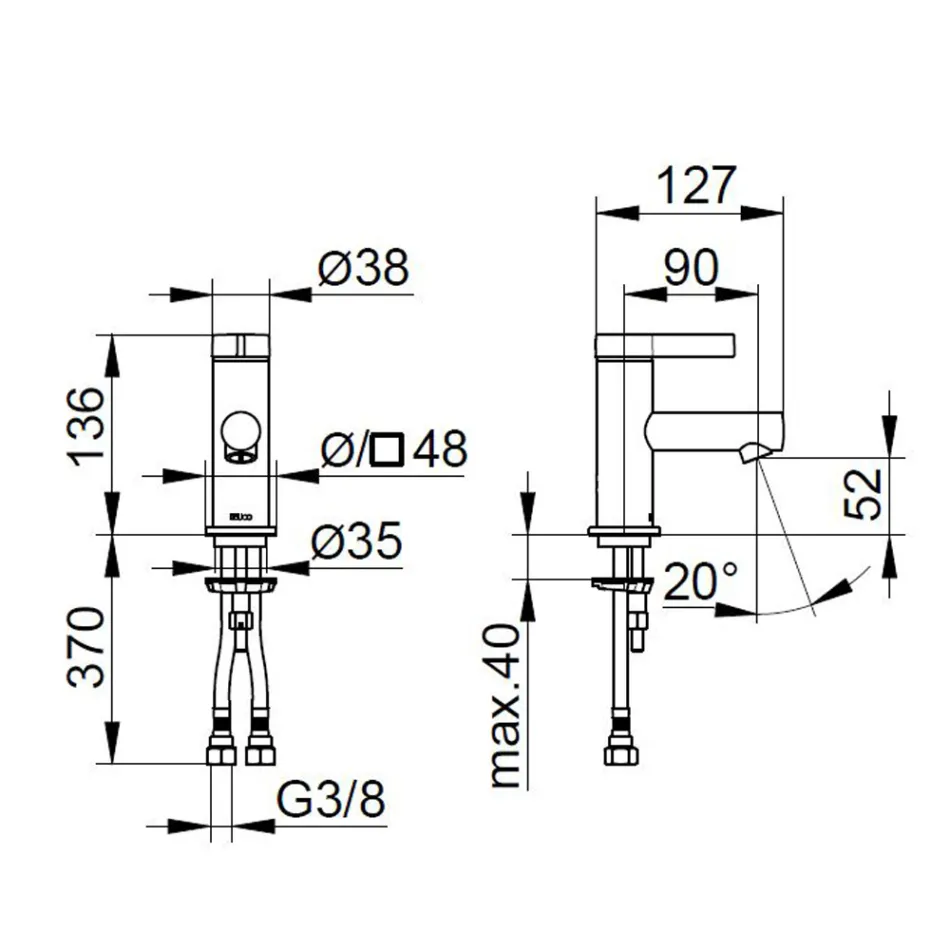 Miscelatore Monocomando Lavabo Design Classico Ottone Cromato - Artemisia Viadurini