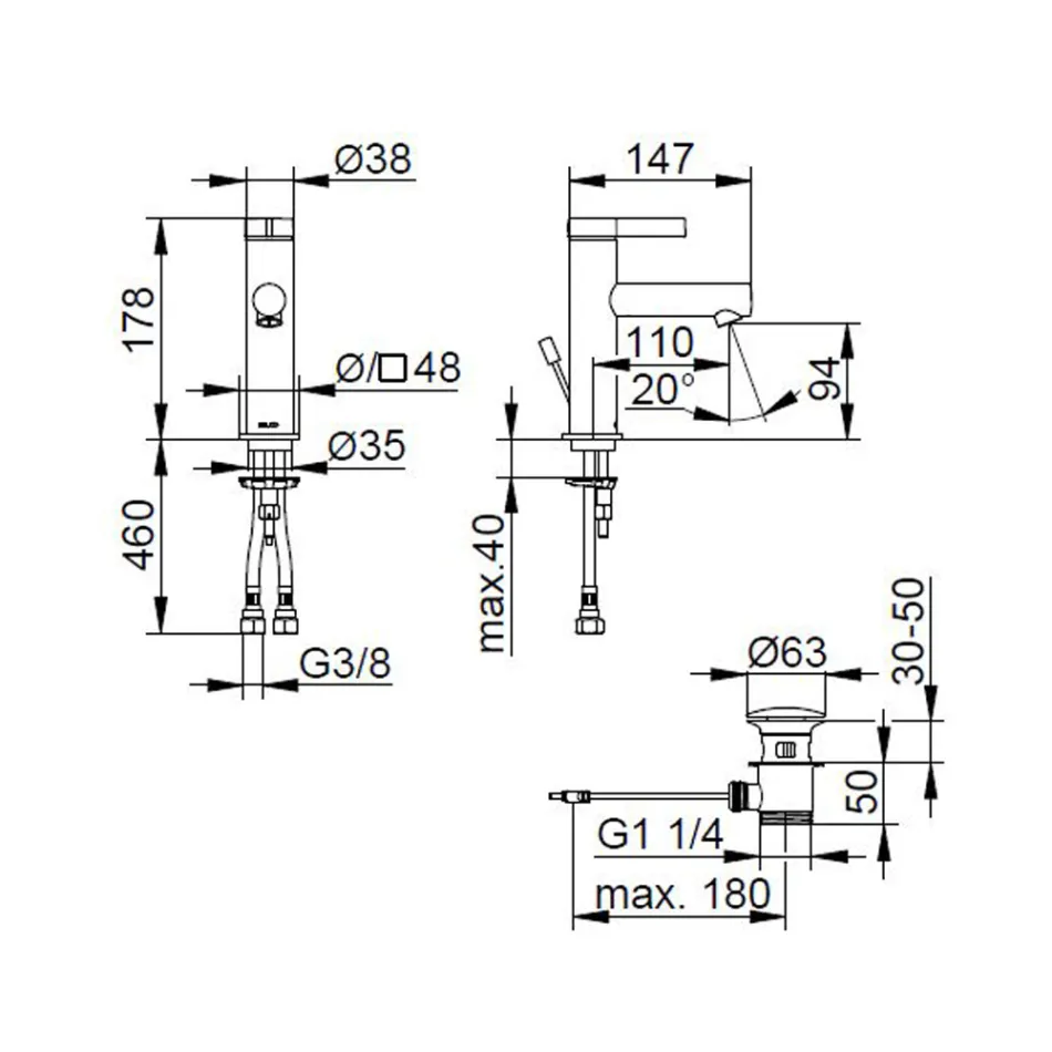 Miscelatore Monocomando Lavabo Design Classico Ottone Cromato - Artemisia Viadurini