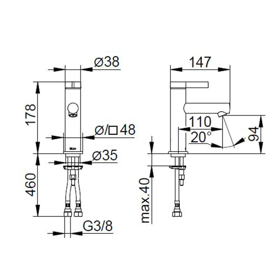 Miscelatore Monocomando Lavabo Design Classico Ottone Cromato - Artemisia Viadurini