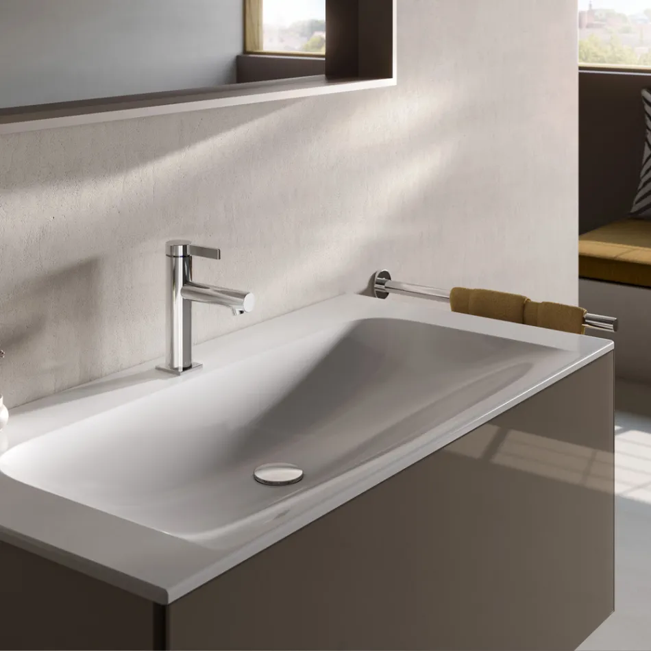 Miscelatore Monocomando Lavabo Design Classico Ottone Cromato - Artemisia Viadurini