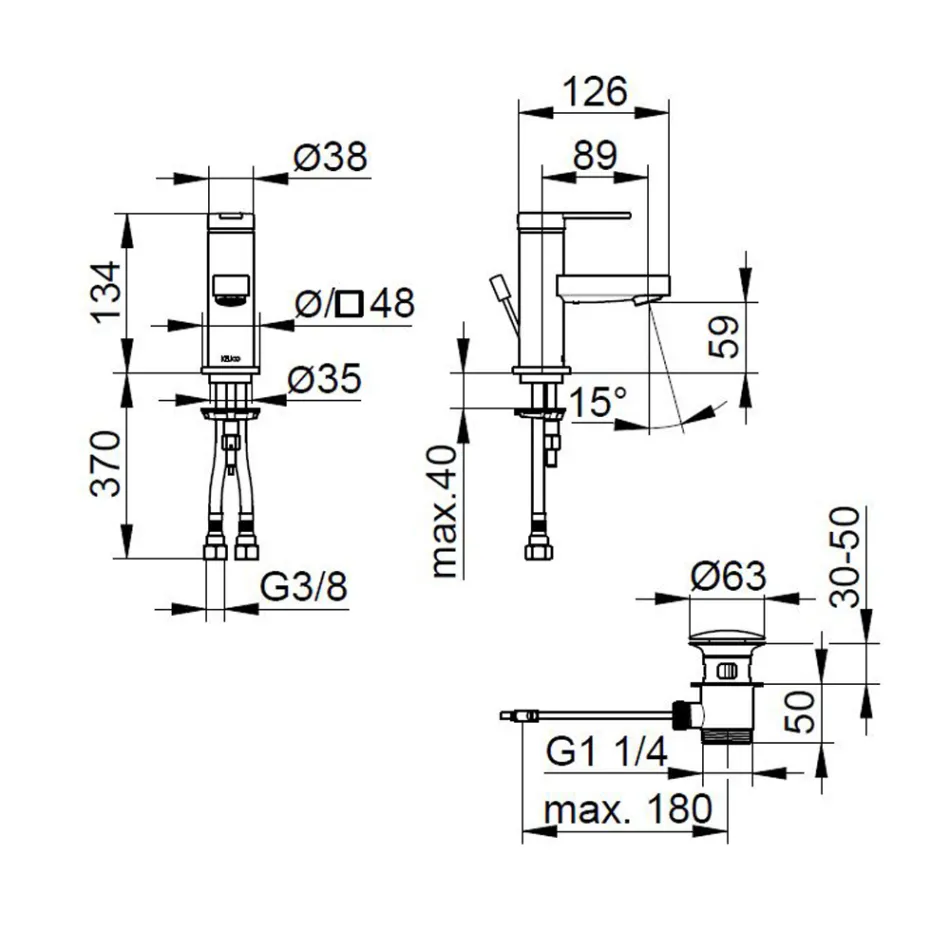 Miscelatore Monocomando Lavabo Design Piatto in Ottone Cromato - Agenore Viadurini