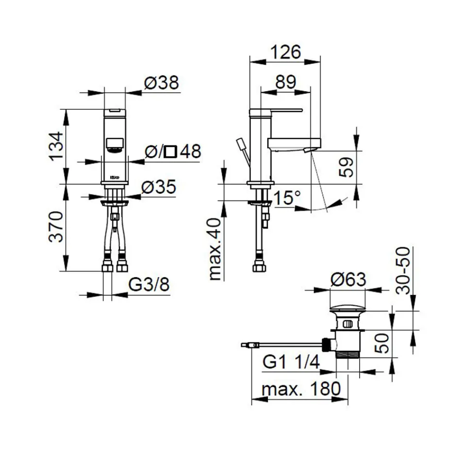 Miscelatore Monocomando Lavabo Design Piatto in Ottone Cromato - Agenore Viadurini