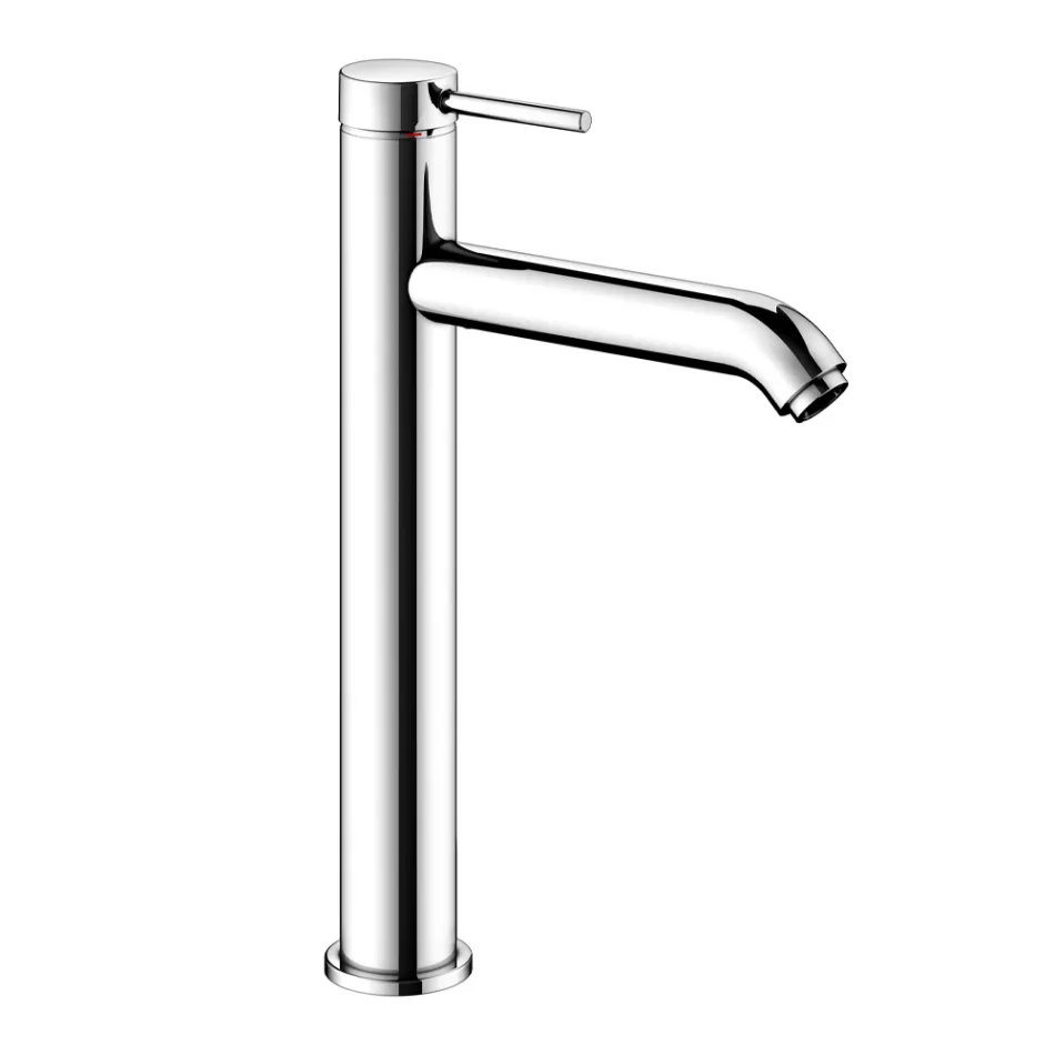 Miscelatore Monocomando Lavabo Senza Scarico Design Rotondo Alto - Antilio Viadurini