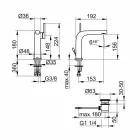 Miscelatore Monocomando Moderno per Lavabo Bagno con Scarico in Metallo - Pinto Viadurini