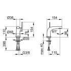 Miscelatore Monocomando Moderno per Lavabo Senza Scarico in Metallo - Pinto Viadurini