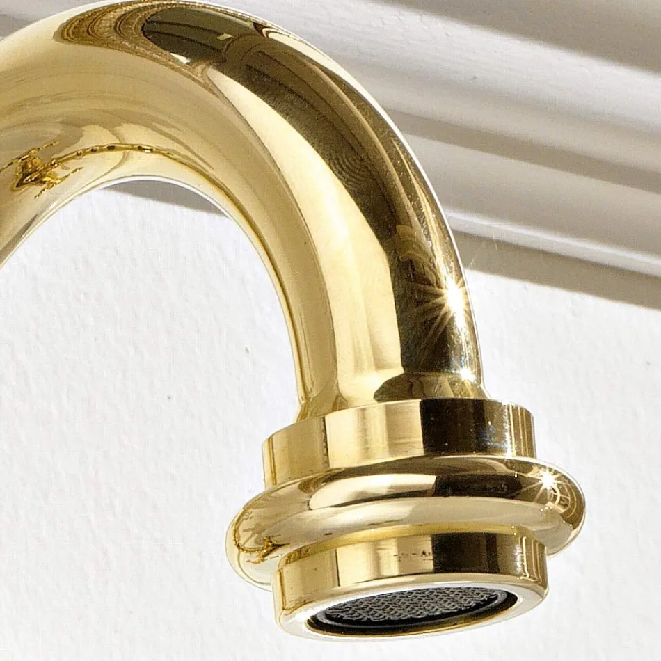 Miscelatore Monoforo Lavabo di Design Vintage in Ottone Made in Italy – Ursula Viadurini