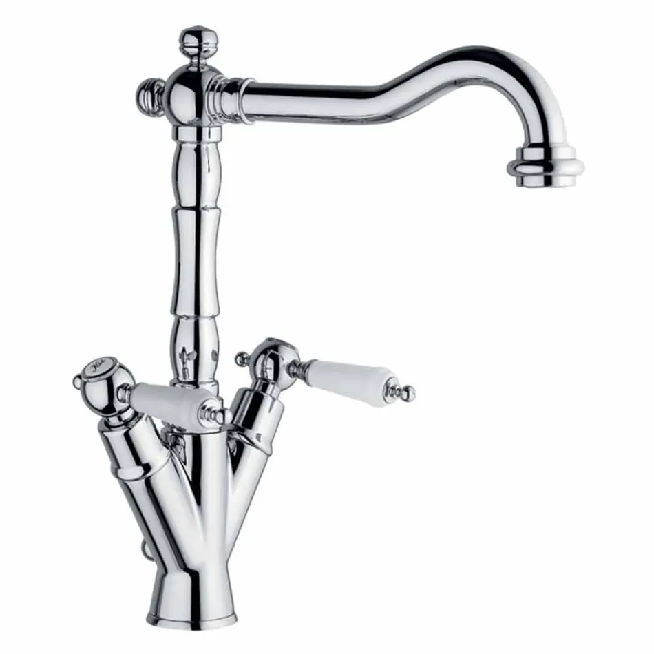 Miscelatore Monoforo per Lavabo Classico in Ottone Made in Italy - Shelly Viadurini