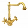 Miscelatore Monoforo per Lavabo in Ottone Design Classico Made in Italy - Castor