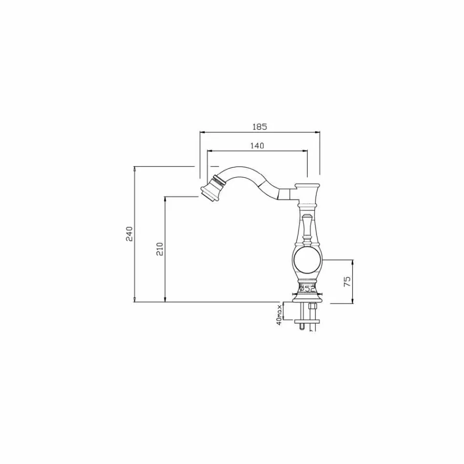 Miscelatore per Bidet con Canna Alta Girevole Made in Italy - Neno Viadurini