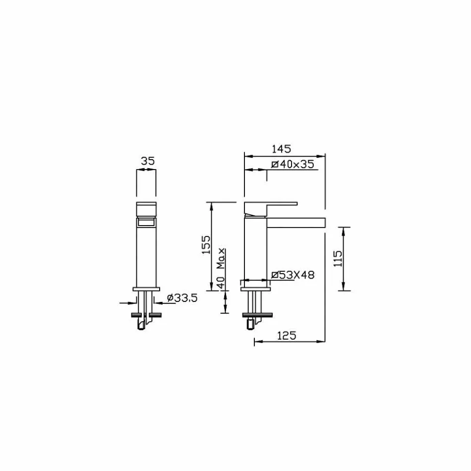 Miscelatore per Bidet Senza Scarico in Ottone Made in Italy - Bibo Viadurini