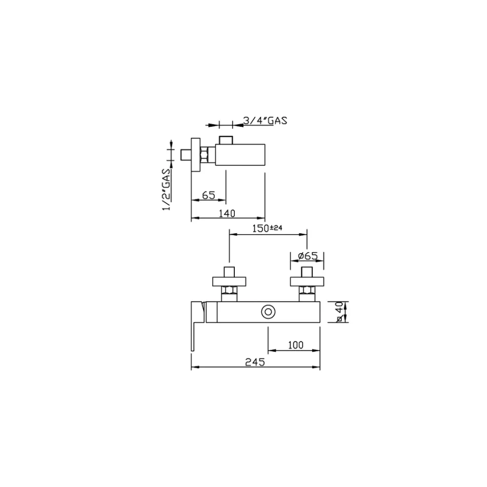 Miscelatore per Doccia Esterno di Design in Ottone Made in Italy - Bibo Viadurini