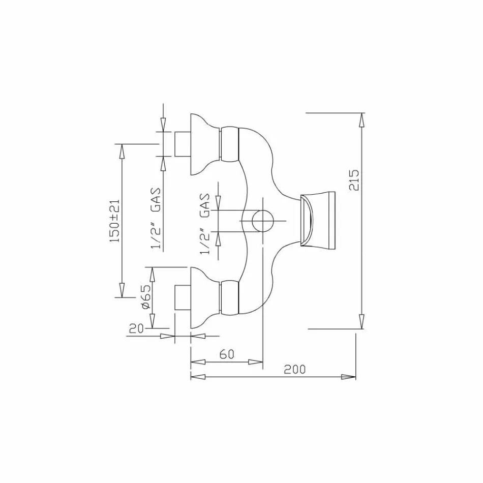 Miscelatore per Doccia Esterno di Design in Ottone Made in Italy - Neno Viadurini