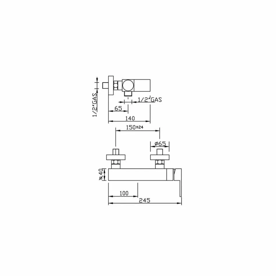 Miscelatore per Doccia Esterno di Design in Ottone Made in Italy - Panela Viadurini