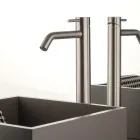 Miscelatore per Lavabo Alto con Bocca Lunga in Acciaio AISI 316L - Artigli Viadurini