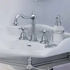 Miscelatore per Lavabo Bagno a Tre Fori in Ottone Moderno Made in Italy - Binsu Viadurini