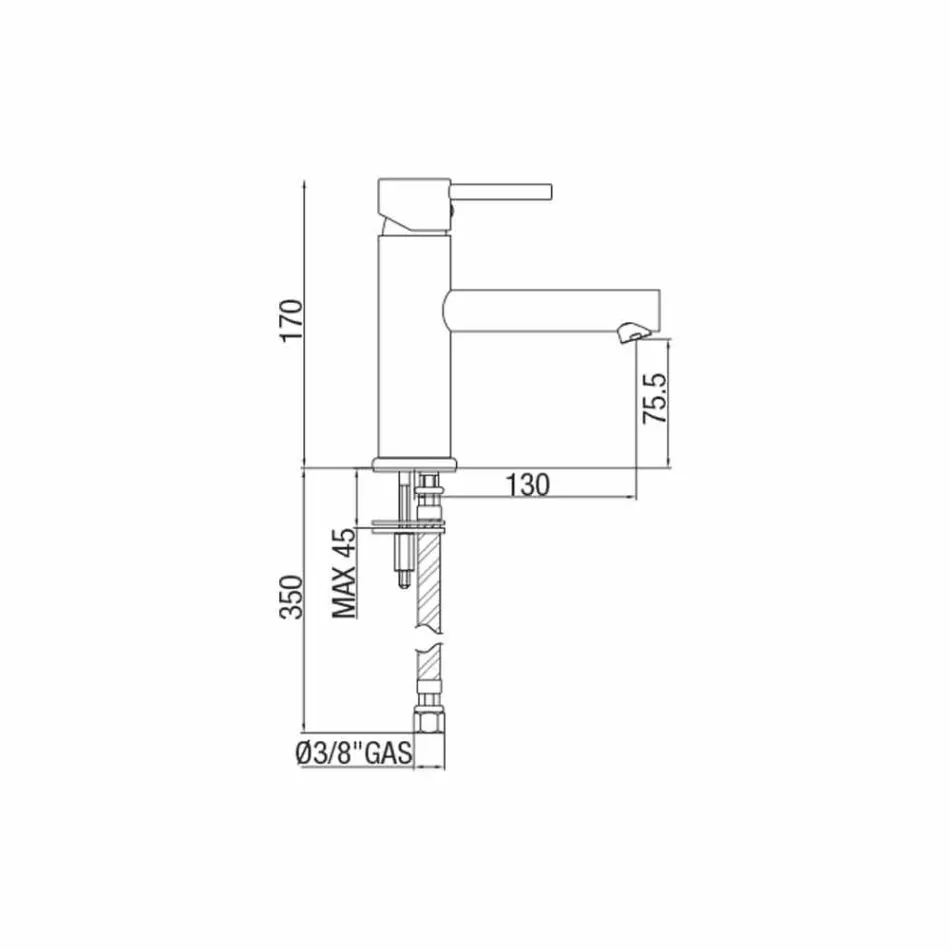 Miscelatore per Lavabo Bagno in Ottone Cromato Moderno Made in Italy - Ermia Viadurini