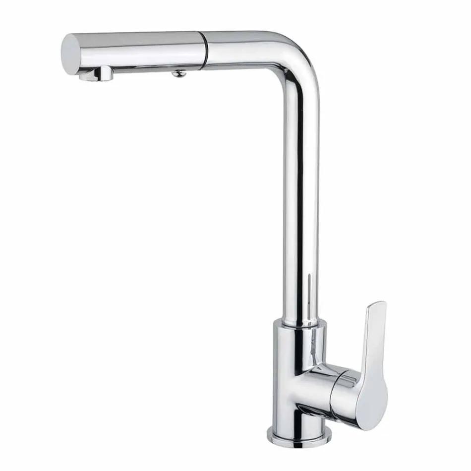 Miscelatore per Lavabo con Doccetta a 2 Getti in Ottone Made in Italy - Croma Viadurini