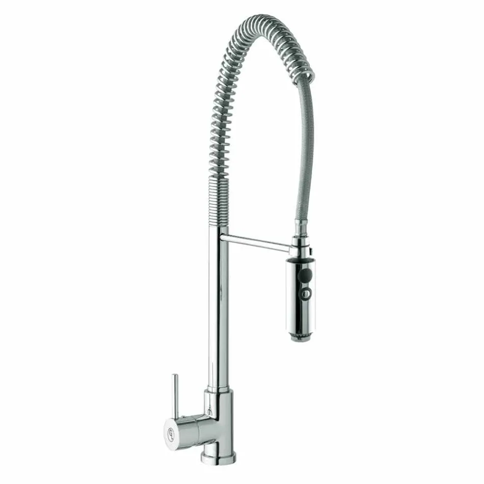 Miscelatore per Lavabo Cucina in Ottone con Doccetta Made in Italy - Kalimo Viadurini