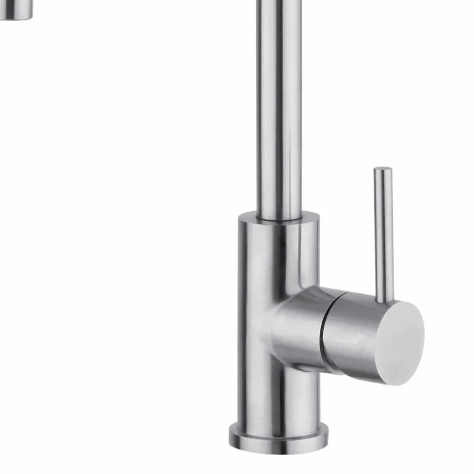 Miscelatore per Lavabo Cucina Orientabile in Acciaio Inox Made in Italy - Lilio Viadurini