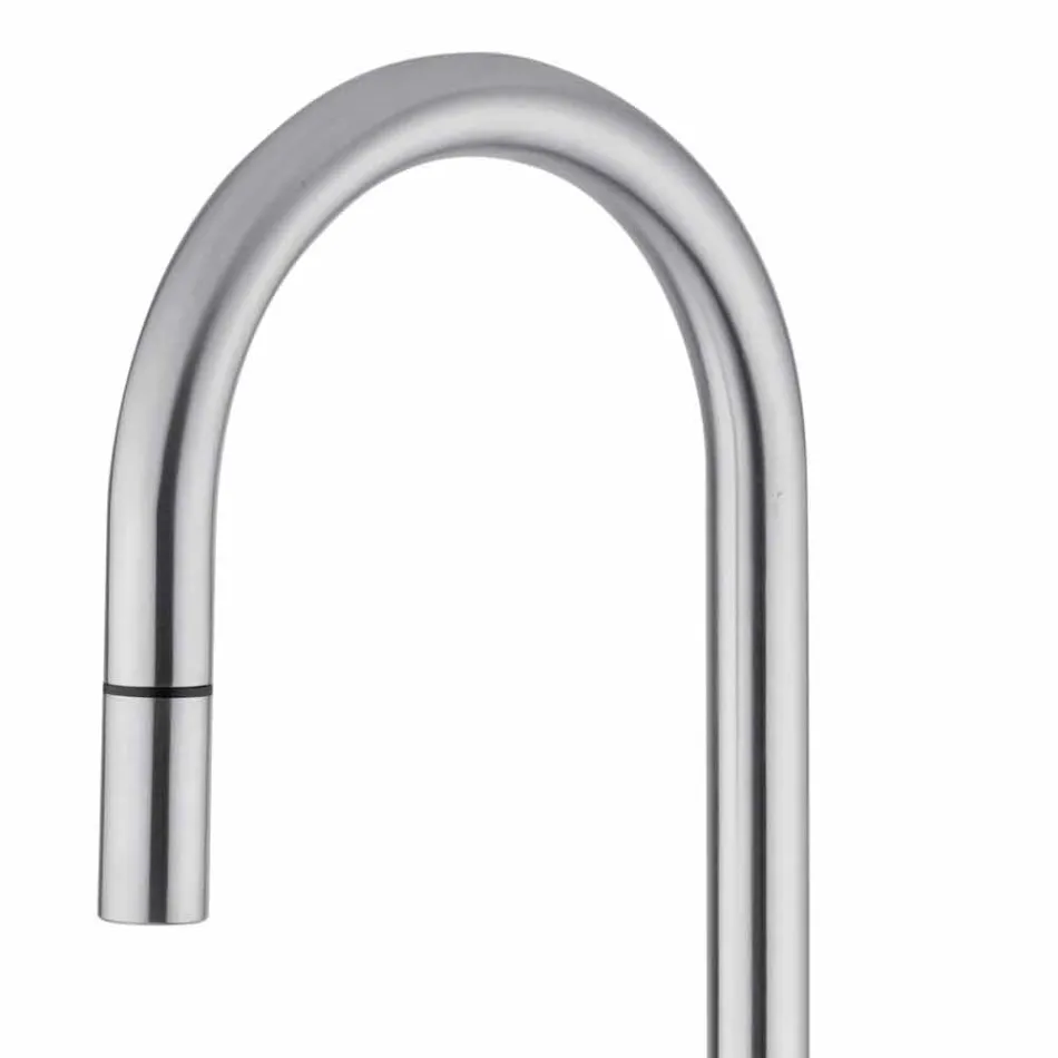 Miscelatore per Lavabo Cucina Orientabile in Acciaio Inox Made in Italy - Lilio Viadurini