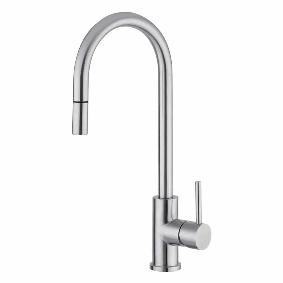 Miscelatore per Lavabo Cucina Orientabile in Acciaio Inox Made in Italy - Lilio Viadurini