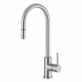 Miscelatore per Lavabo Cucina Orientabile in Acciaio Inox Made in Italy - Lilio