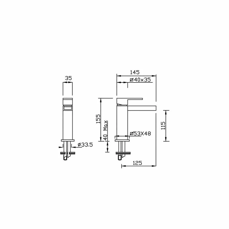 Miscelatore per Lavabo di Design Senza Scarico Made in Italy - Bibo Viadurini