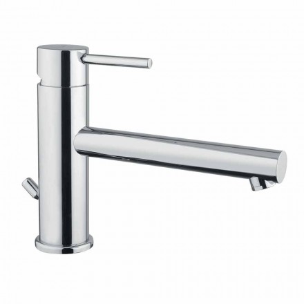 Miscelatore per Lavabo in Ottone Cromato con Scarico Made in Italy - Ermia Viadurini