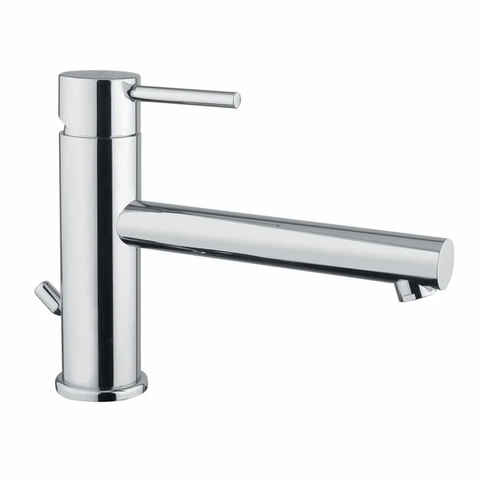 Miscelatore per Lavabo in Ottone Cromato con Scarico Made in Italy - Ermia Viadurini