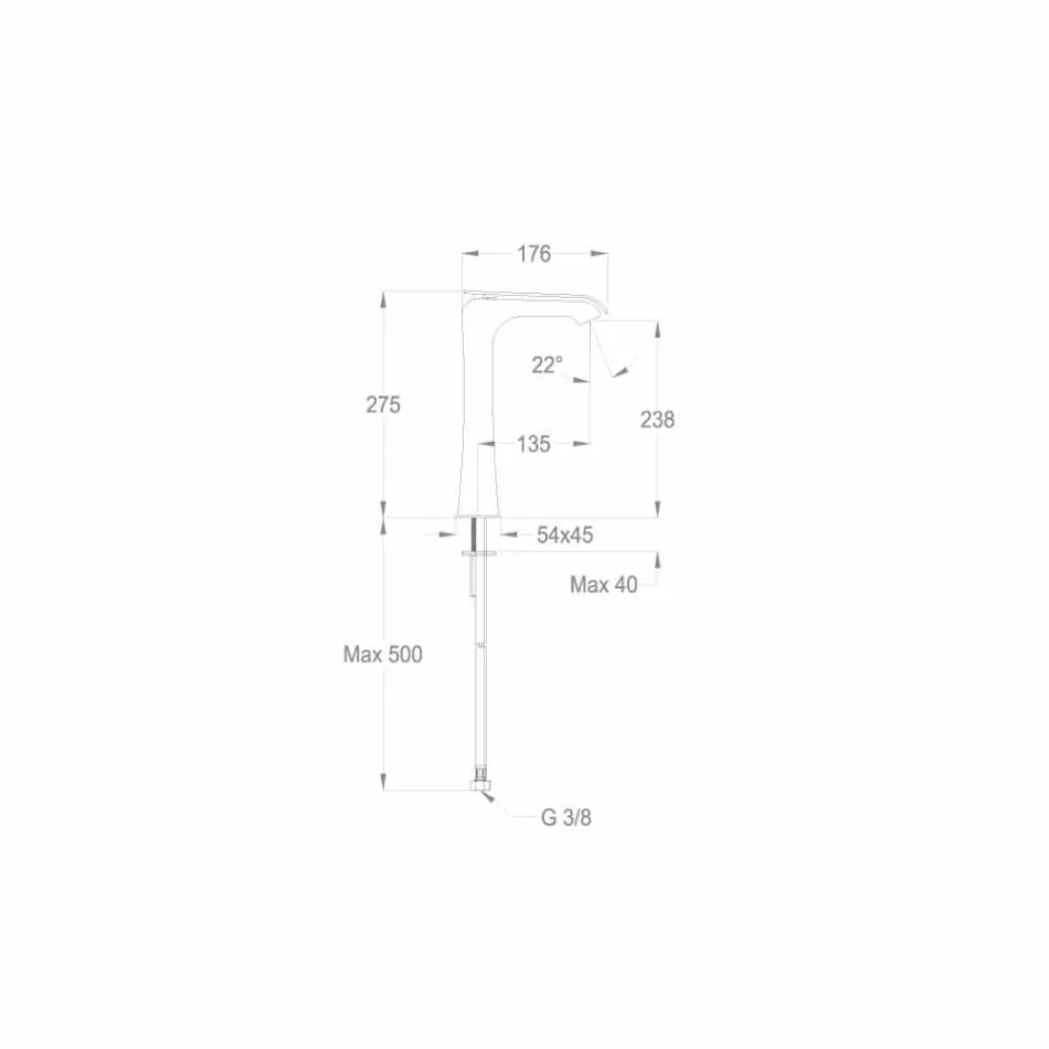 Miscelatore per Lavabo in Ottone Cromato di Design Made in Italy - Bonina Viadurini