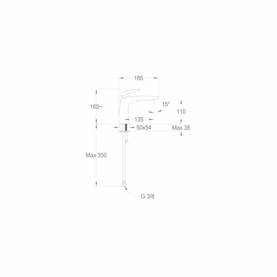 Miscelatore per Lavabo in Ottone di Design Made in Italy - Filipo Viadurini