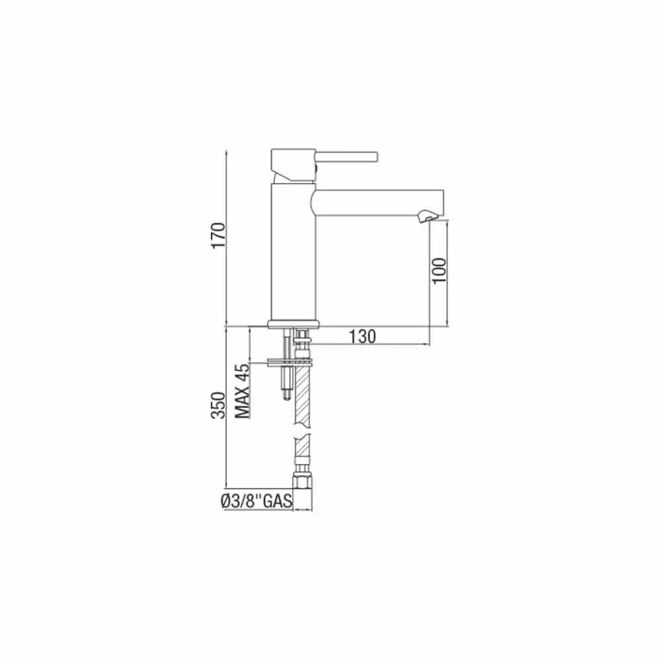 Miscelatore per Lavabo in Ottone Finitura Cromata Made in Italy - Ermia Viadurini