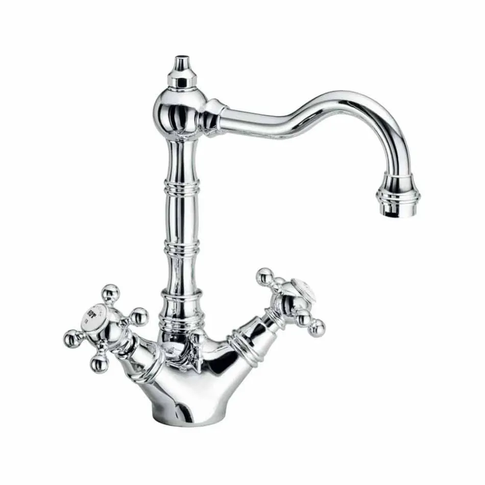 Miscelatore per Lavabo Monoforo in Ottone Cromato Made in Italy - Binsu Viadurini