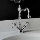 Miscelatore per Lavabo Monoforo in Ottone Cromato Made in Italy - Binsu Viadurini