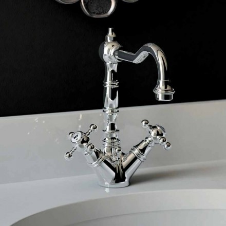 Miscelatore per Lavabo Monoforo in Ottone Cromato Made in Italy - Binsu Viadurini