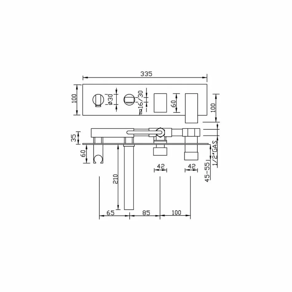 Miscelatore Vasca da Bagno da Incasso con Deviatore Made in Italy - Panela Viadurini