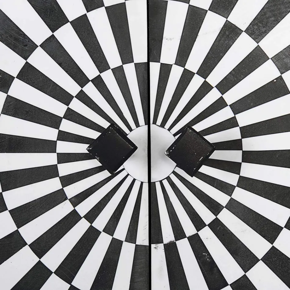 Mobile a Mosaico Etnico 4 Ante 6 Cassetti in Legno di Mango - Vanitoso Viadurini