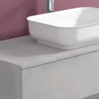 Mobile a Sospensione per il Bagno con Lavabo, Design in 4 Finiture - Paoletto Viadurini