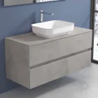 Mobile a Sospensione per il Bagno con Lavabo, Design in 4 Finiture - Paoletto Viadurini
