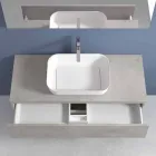 Mobile a Sospensione per il Bagno con Lavabo, Design in 4 Finiture - Paoletto Viadurini