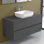 Mobile a Sospensione per il Bagno con Lavabo, Design in 4 Finiture - Paoletto Viadurini