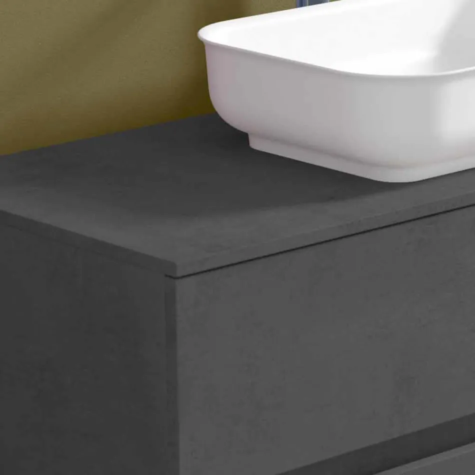 Mobile a Sospensione per il Bagno con Lavabo, Design in 4 Finiture - Paoletto Viadurini