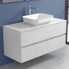 Mobile a Sospensione per il Bagno con Lavabo, Design in 4 Finiture - Paoletto Viadurini