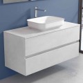 Mobile a Sospensione per il Bagno con Lavabo, Design in 4 Finiture - Paoletto