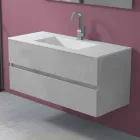 Mobile a Sospensione per il Bagno con Lavabo Integrato in 3 Dimensioni - Marione Viadurini