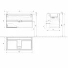 Mobile a Sospensione per il Bagno con Lavabo Integrato in 3 Dimensioni - Marione Viadurini