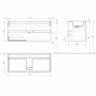 Mobile a Sospensione per il Bagno con Lavabo Integrato in 3 Dimensioni - Marione Viadurini