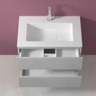 Mobile a Sospensione per il Bagno con Lavabo Integrato in 3 Dimensioni - Marione Viadurini