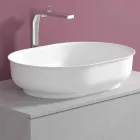 Mobile Arredo Bagno a Sospensione e Lavabo Ovale, Design Moderno - Cesiro Viadurini